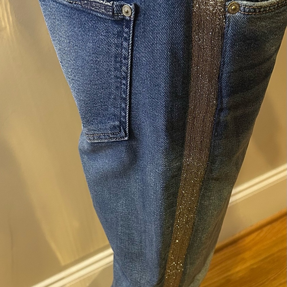 Blue Jeans with Metallic Stripe